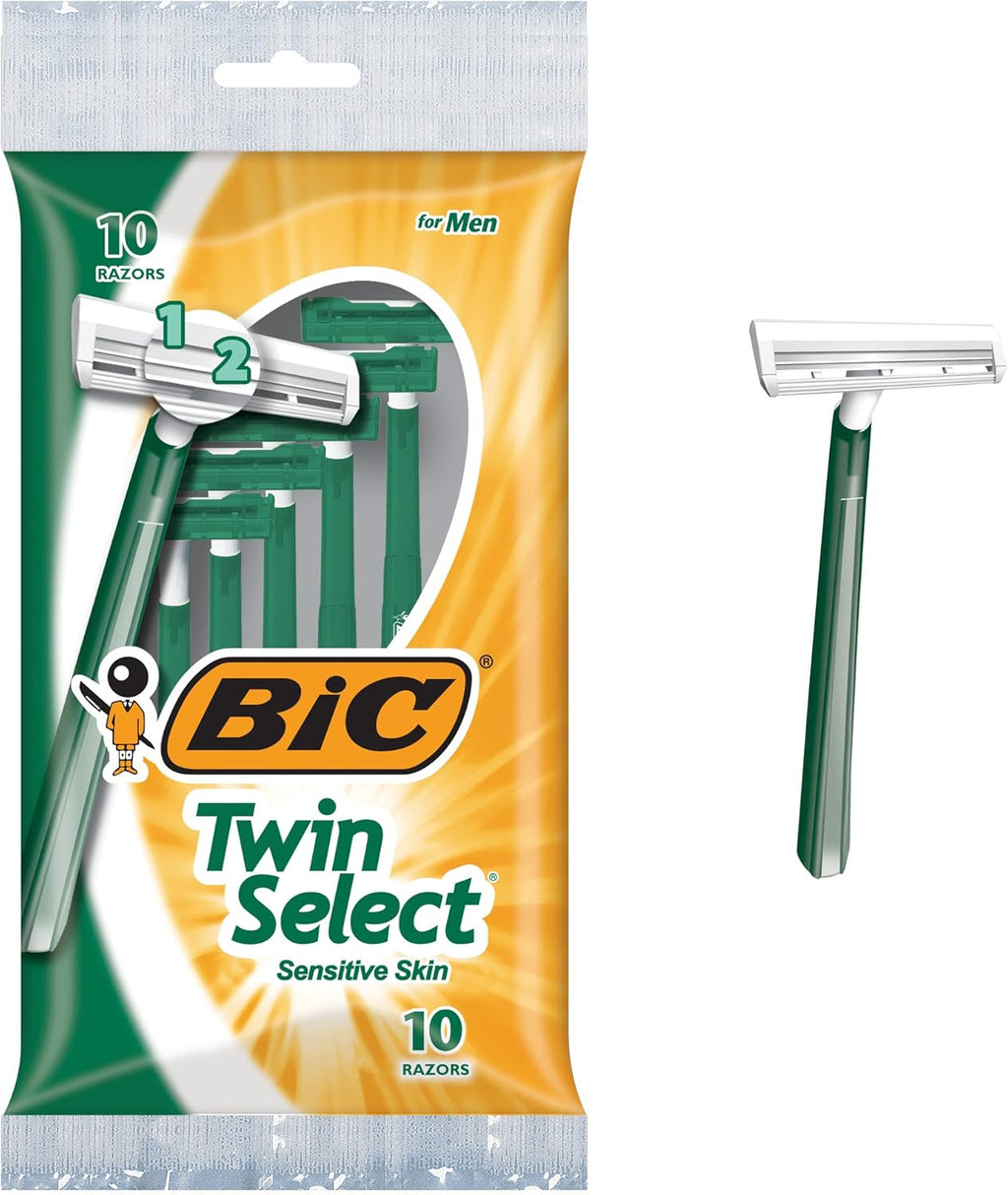 BIC Men's Twin Select Disposable Razor, Sensitive Skin, 10 count (Pack of 3)