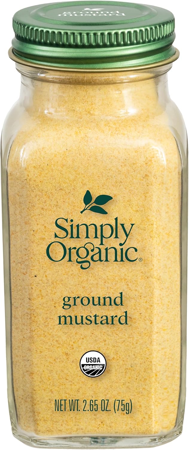Simply Organic Ground Mustard Seed, 3.07-Ounce, Organic Ground Yellow Mustard Seeds, Robust Flavor, Kosher, Non Irradiated