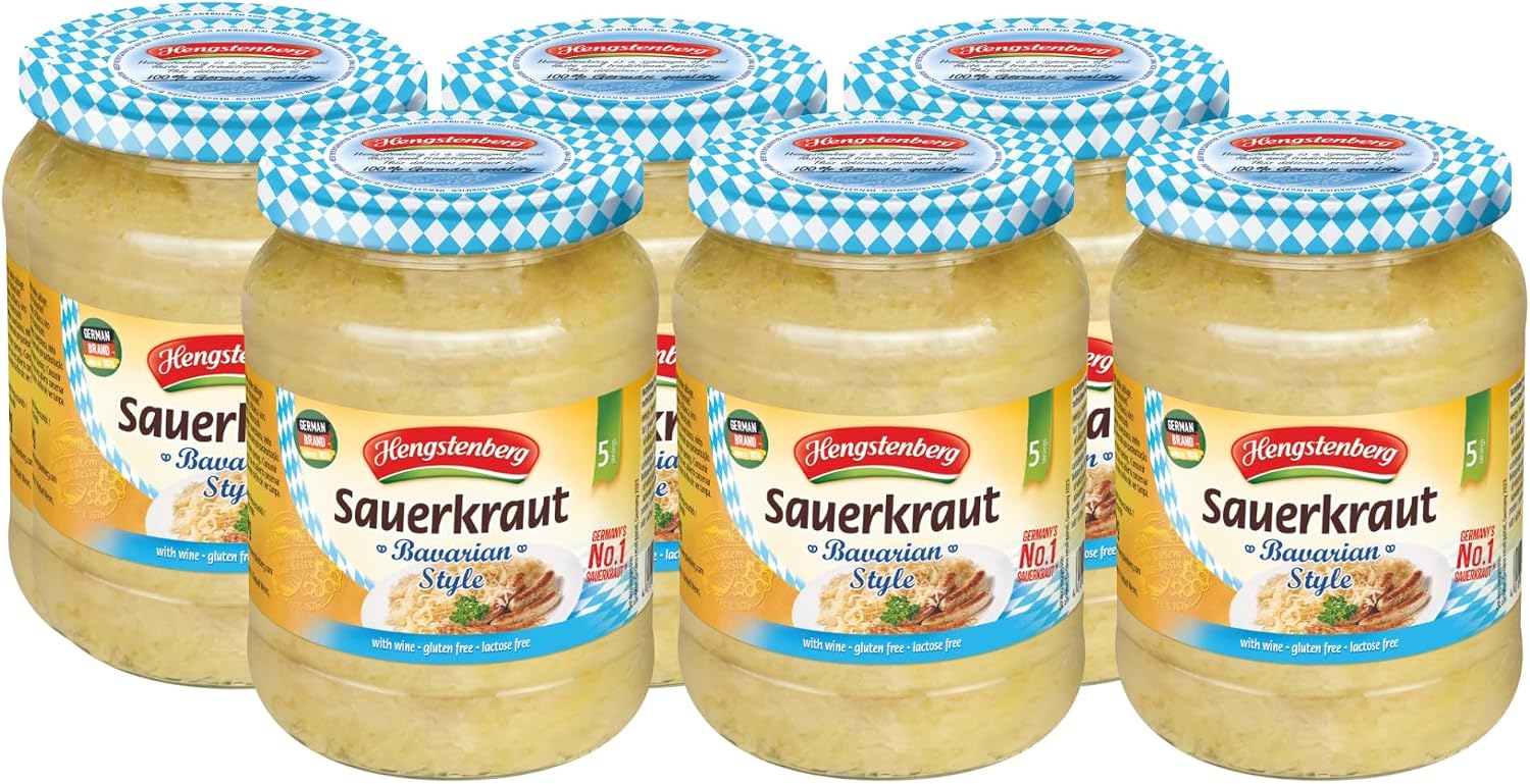Hengstenberg Bavarian Style Sauerkraut Chucrut 680g - Pack of 6
