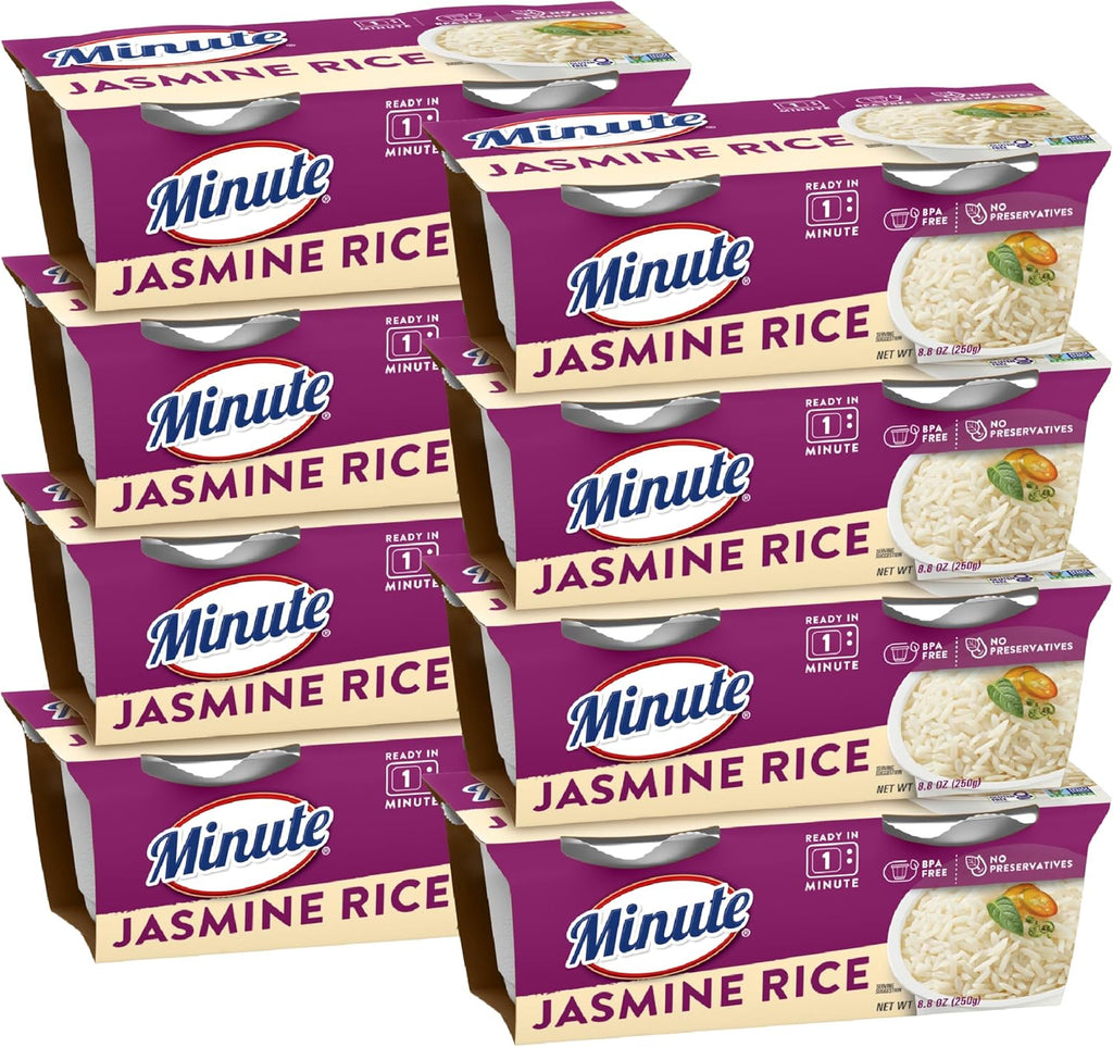 Minute Ready-to-Serve Jasmine Rice, Microwavable Rice Cups, 8.8-Ounce Cups (Pack of 8)