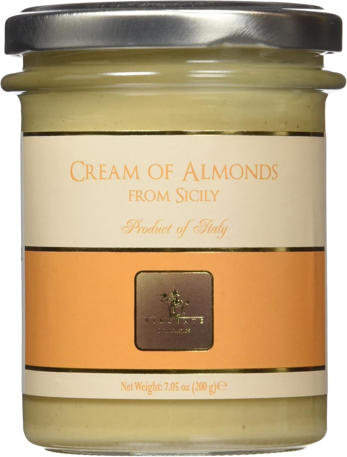 Vincente Sicilian Cream of Almonds Nut Spread, 7.05 Ounce