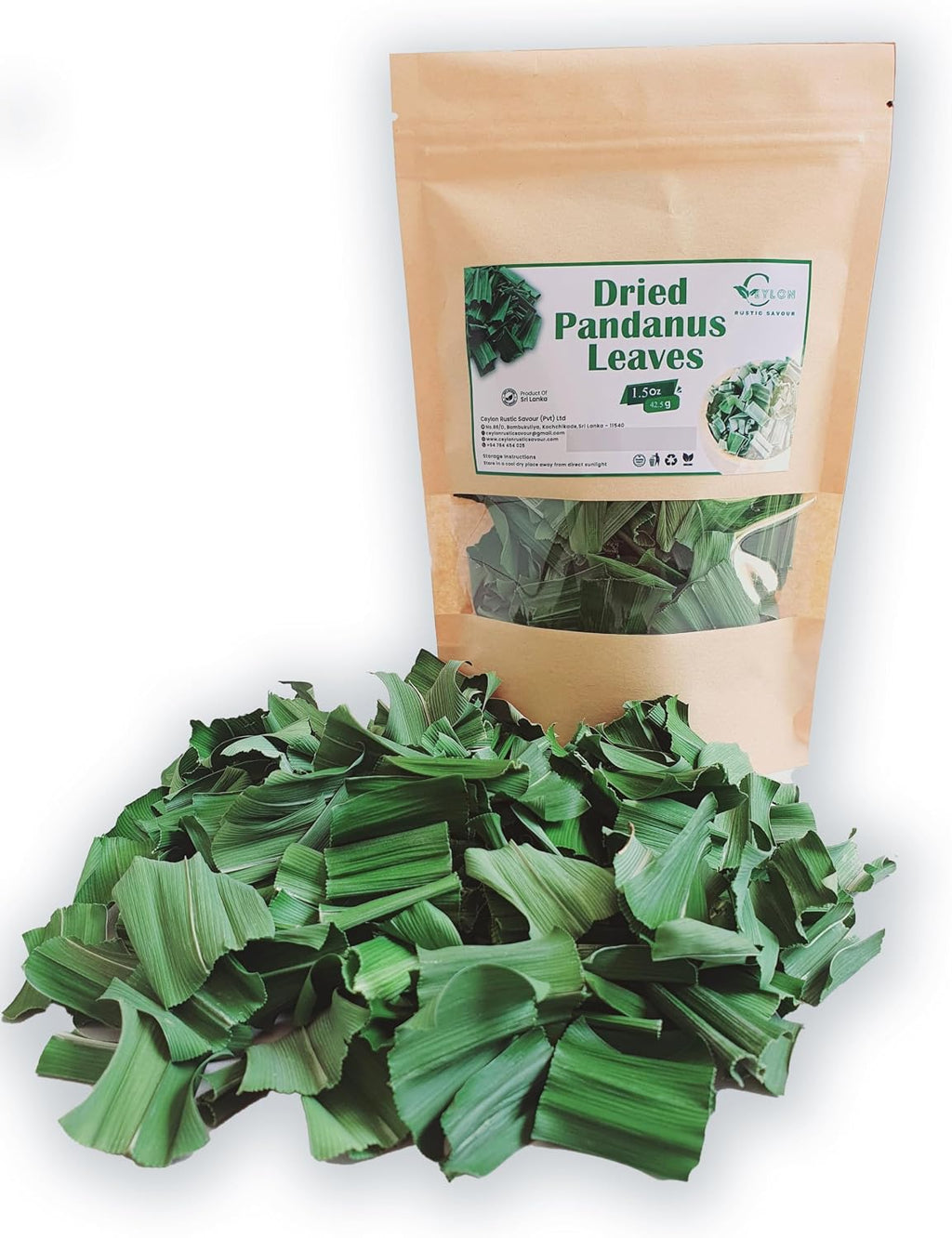 Pandan Leaves 1.5 oz. Dried Pandan Leaves 100% Pure, Pandan Leaf Tea Aromatic Pandanus Leaf Air Dried Natural Fragrant, Sweet and Edible for Desserts, Cooking, Baking, Tea. Natural Dried Pandan Tea