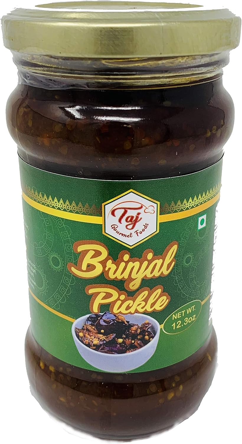 TAJ Gourmet Brinjal Pickle, (Eggplant Pickle), 300g (10.5oz)