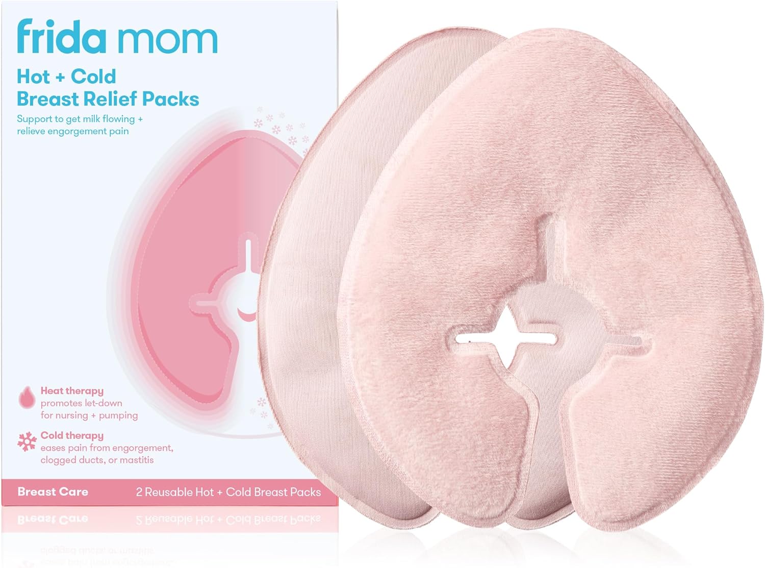 Frida Mom Breast Therapy Packs, Breast Pads, Cold & Hot Pack for Pain Relief, Breastfeeding Essentials for Lactation Support, Mastitis, Engorgement and Pump Aid, Postpartum Recovery, 2pk