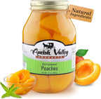 Amish Valley Products Old Fashioned Peaches Halves Canned Jarred in 32 oz Glass Jar (1 Quart Jar - 32 oz)