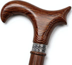 Wooden Walking Stick Cane for Men, Women, & Seniors Handmade Crutches for Adults Single Point Rubber Tip Pimp Canes for Balance & Stability, Ergonomic