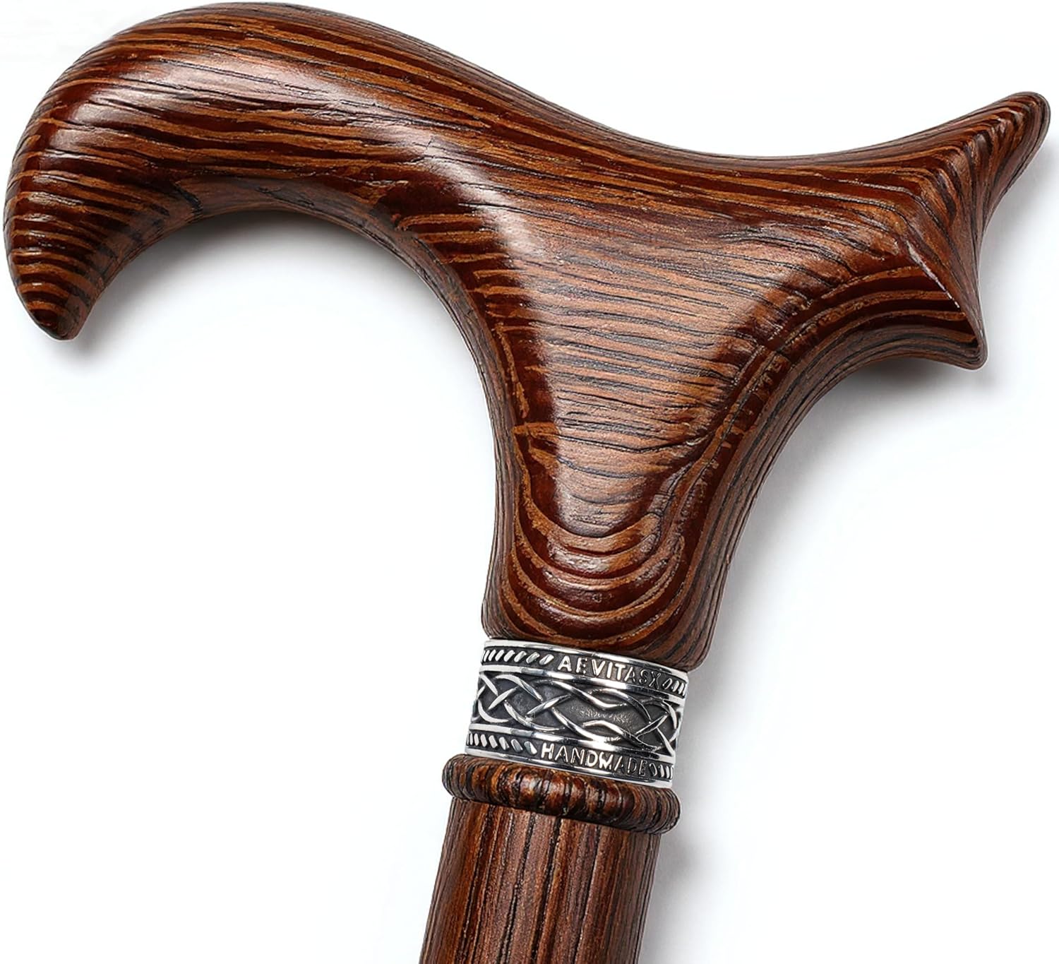 Wooden Walking Stick Cane for Men, Women, & Seniors Handmade Crutches for Adults Single Point Rubber Tip Pimp Canes for Balance & Stability, Ergonomic