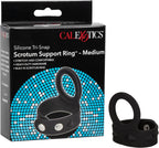 CalExotics Medium Silicone Tri Snap Scrotum Support Ring, Black