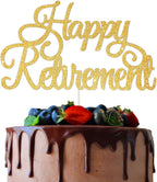 BEISHIDA Happy Retirement Cake Topper Gold Glitter Cake Decoration Retirement Cake Decoration I am Retired Cake Decorations No Work Zone For Men Women Retirement Party Supplies Photo Booth Props