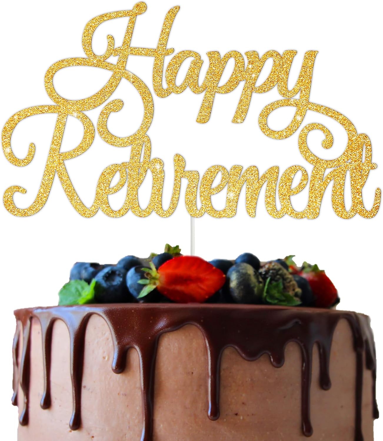 BEISHIDA Happy Retirement Cake Topper Gold Glitter Cake Decoration Retirement Cake Decoration I am Retired Cake Decorations No Work Zone For Men Women Retirement Party Supplies Photo Booth Props