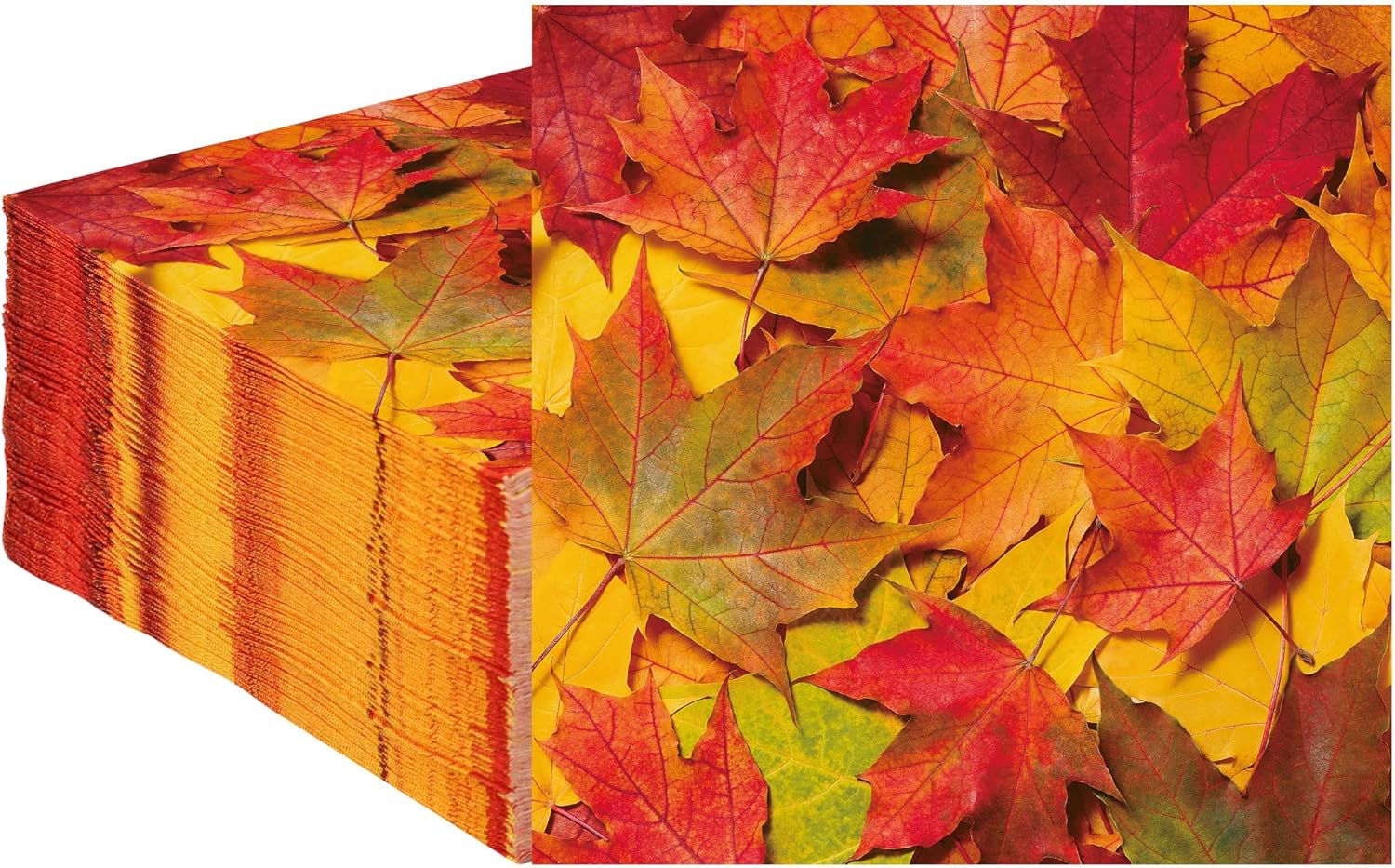 50 Pcs Fall Leaves Cocktail Napkins Fall Paper Napkin 3 Ply Disposable Maple Leaves Party Dinner Napkins Autumn Decorative Beverage Napkin for Thanksgiving Autumn Harvest Party Supplies Table Decor