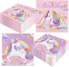 Unicorn napkins,48pcs Unicorn Birthday Party Decorations Rainbow unicorn paper Napkins for Girl Birthday Decorations