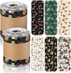 FuWeave 60 Pack Reusable Toilet Paper Washable Soft Bidet Towels Bulk Gifts Paperless Rolls Flannel Cotton 12'' x 4.3 Family Cloth Wipes Bathroom Napkins with Cardboard (Wilderness)