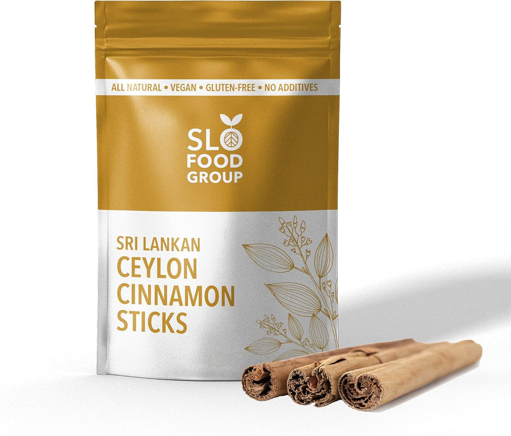 Slofoodgroup Ceylon Cinnamon Sticks - Pure Ceylon Cinnamon Quills 5 Inch Cut Cinnamon Spice from Sri Lanka, True Cinnamon - Cinnamomum Verum, 1 OZ.