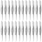 24 Pcs Mini Tweezers Bulk Pack - Stainless Steel Small Tweezers First Aid with Heart Clamps, 3.5" Compact Size - Versatile Tweezer Kit for Eyebrows, Splinters, Crafts, First Aid & Everyday Home Use