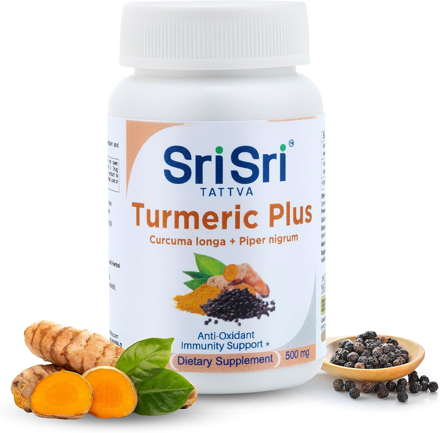 Turmeric Plus Joint Support Supplement – Turmeric Curcumin with Black Pepper for Digestion and Immune Support – Non-GMO, Organic Turmeric for Inflammatory Response, 500mg (60 Tabs)