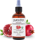 PURA D'OR 4 Oz ORGANIC Pomegranate Oil - 100% Pure USDA Certified Premium Grade, Cold Pressed Body Oil - Rich in Antioxidants - Face and Skin - Hair Moisturizer For Men and Women