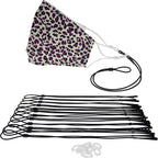 FROG SAC 12 PCS Black Face Mask Lanyard Holder Clip for Women and Men, Adjustable Silicone Sunglasses and Facemask Necklace Holders Straps, Kids Strap Cords Lanyards for Masks and Glasses (Black)