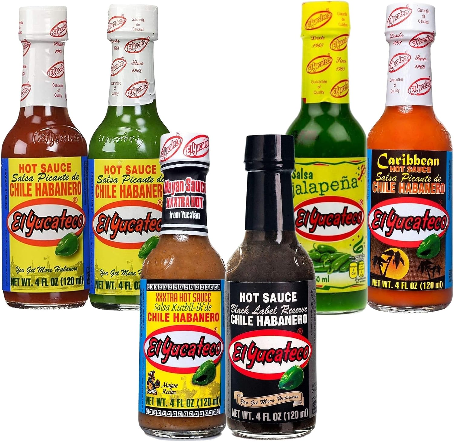 El Yucateco Hot Sauce Variety Pack - 6 Flavor