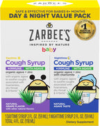 Zarbee's Baby Daytime & Nighttime Cough Syrup + Immune with Organic Agave + Zinc, Grape with Chamomile, Agave Taste, Two Pack, 2 x 2 fl. oz