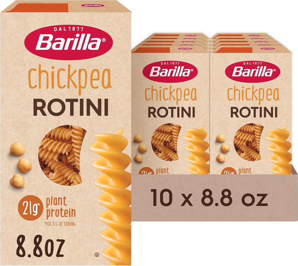 Barilla Chickpea Rotini Pasta, 8.8 oz (Pack of 10) - Vegan, Gluten Free, Non GMO & Kosher Made with Plant Based Protein