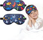 BeeVines Kids 100% Real Mulberry Silk Sleep Mask 2 Pack, Original Design Pure Silk Sleeping Eye Masks for Boys, Skin-Friendly Blackout Eye Cover, Adjustable Strap, Reduce Puffy Eyes, for Travel Gifts