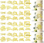 40 PCS Gold Happy Birthday Cake Toppers Mirror Acrylic Toppers with 10 Styles or Birthday Party Cake Desserts Pastries