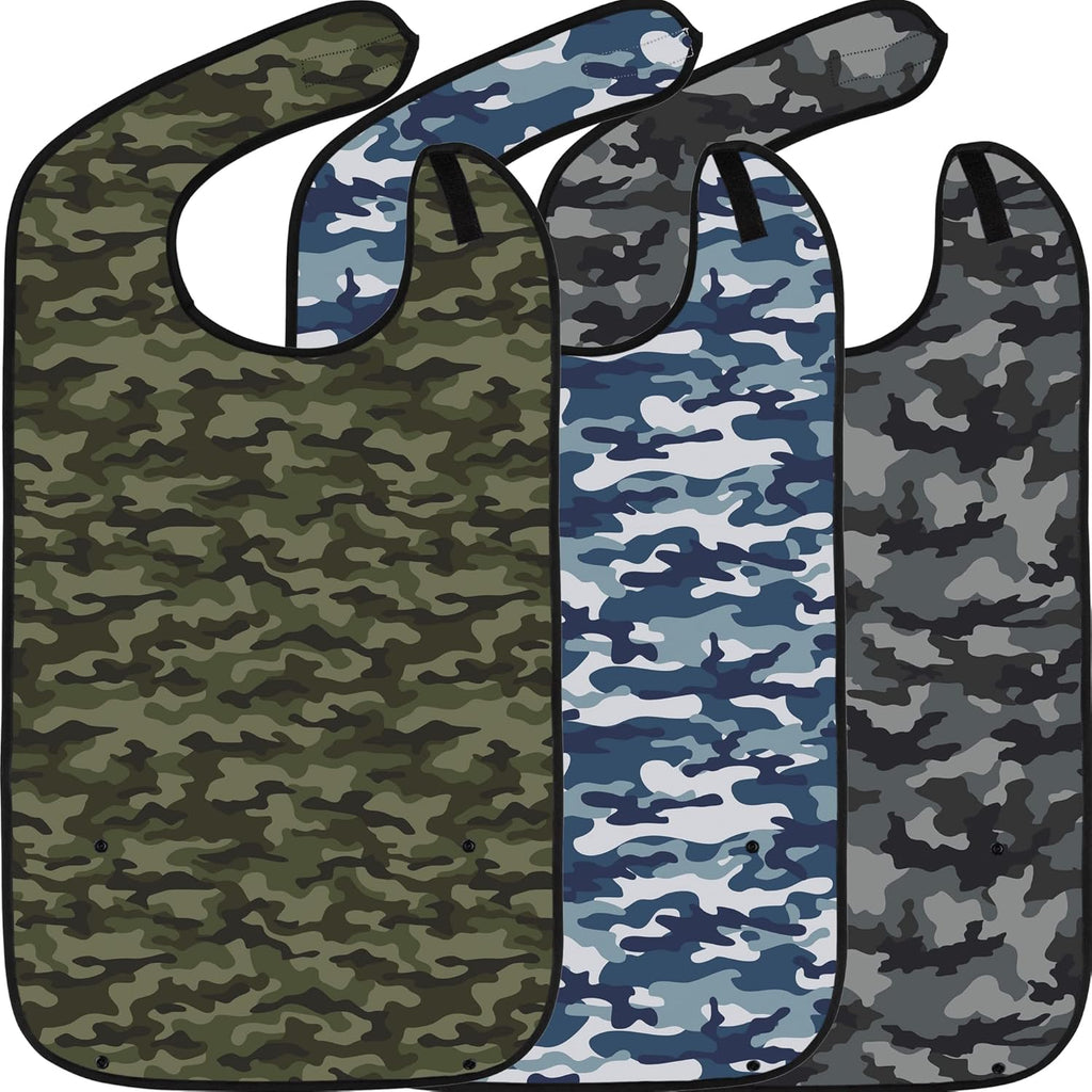 Adult Bibs for Eating: Reusable with Crumb Catcher Pocket - For Men and Women