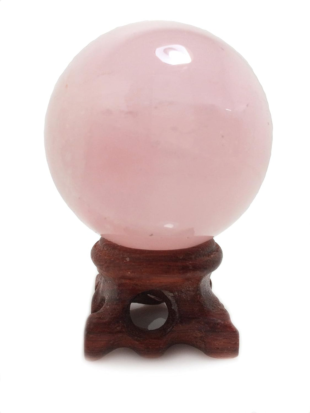 Polar Jade Rose Quartz Crystal Ball – 1.6" Pink Crystal Sphere for Meditation, Feng Shui, Chakra Healing, Divination, and Home Décor