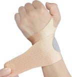 2 Pcs Ultra-Thin Wrist Brace Support for Carpal Tunnel, Pain Relief, Arthritis, Tendonitis, Elastic Wrist Wraps Right and Left Hands - Compression and Support for Fitness Enthusiasts (Skin Tone)