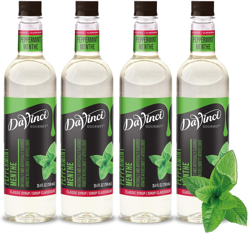 DaVinci Gourmet Classic Peppermint Syrup, 25.4 Fluid Ounces (Pack of 4)