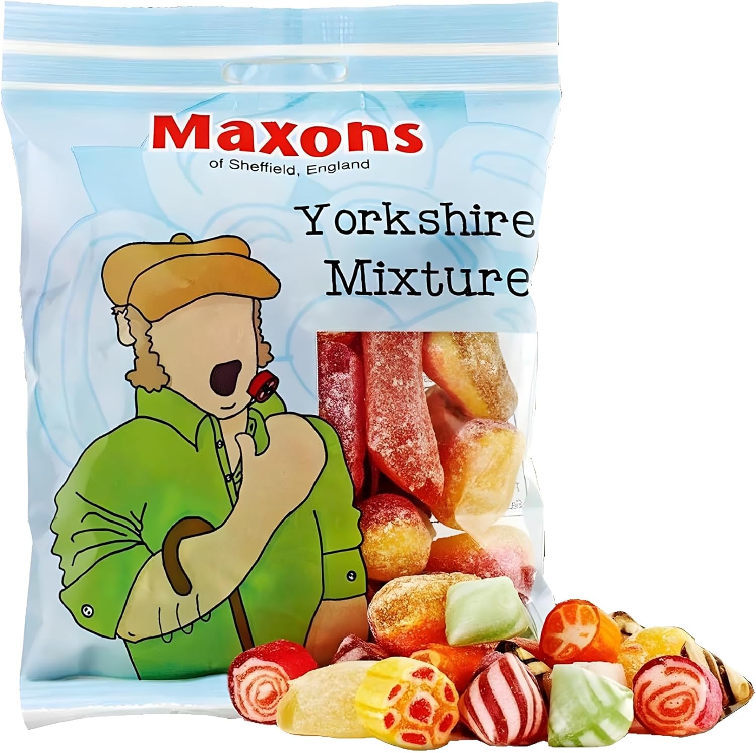 Maxons Yorkshire Mixture 250g (8.8 Oz) Bag - Authentic Mixture of Fruit and Mint Flavored Boiled Sweets, British Hard Candy Assortment, English Candy Mix, Imported Gifts & Treats from England, UK
