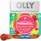 OLLY Prenatal Multivitamin Gummy, Daily Multi Blend for Mommy & Baby, Folic Acid, Omega 3 DHA, Vitamins A & D, Sweet Citrus Flavored, 30 Day Supply - 60 Count