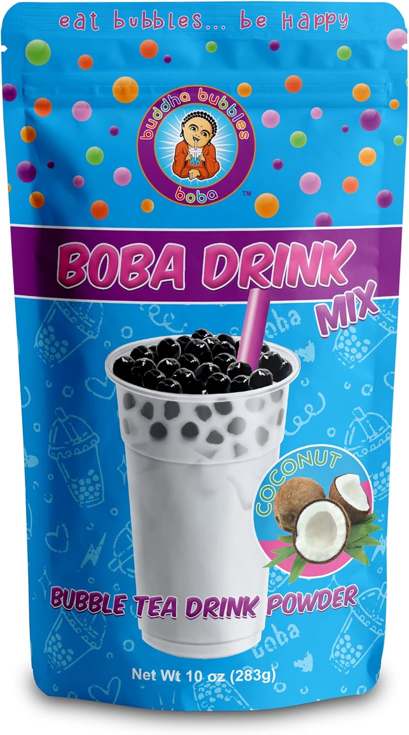 Premium COCONUT CREAM Boba/Bubble Tea Drink Mix Powder By Buddha Bubbles Boba (10 Ounce) (283 Grams)