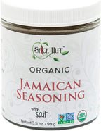 Organic Jamaican Jerk Seasoning Dry Rub for Cooking, with Salt / Jamaican Seasoning All Purpose Carribbean Spice Blend for Griling Jerk Chicken and Flavorful Carribbean Meals / All-Natural, Kosher, Vegan, Gluten Free, Keto -No MSG- 3.5oz Glass Jar