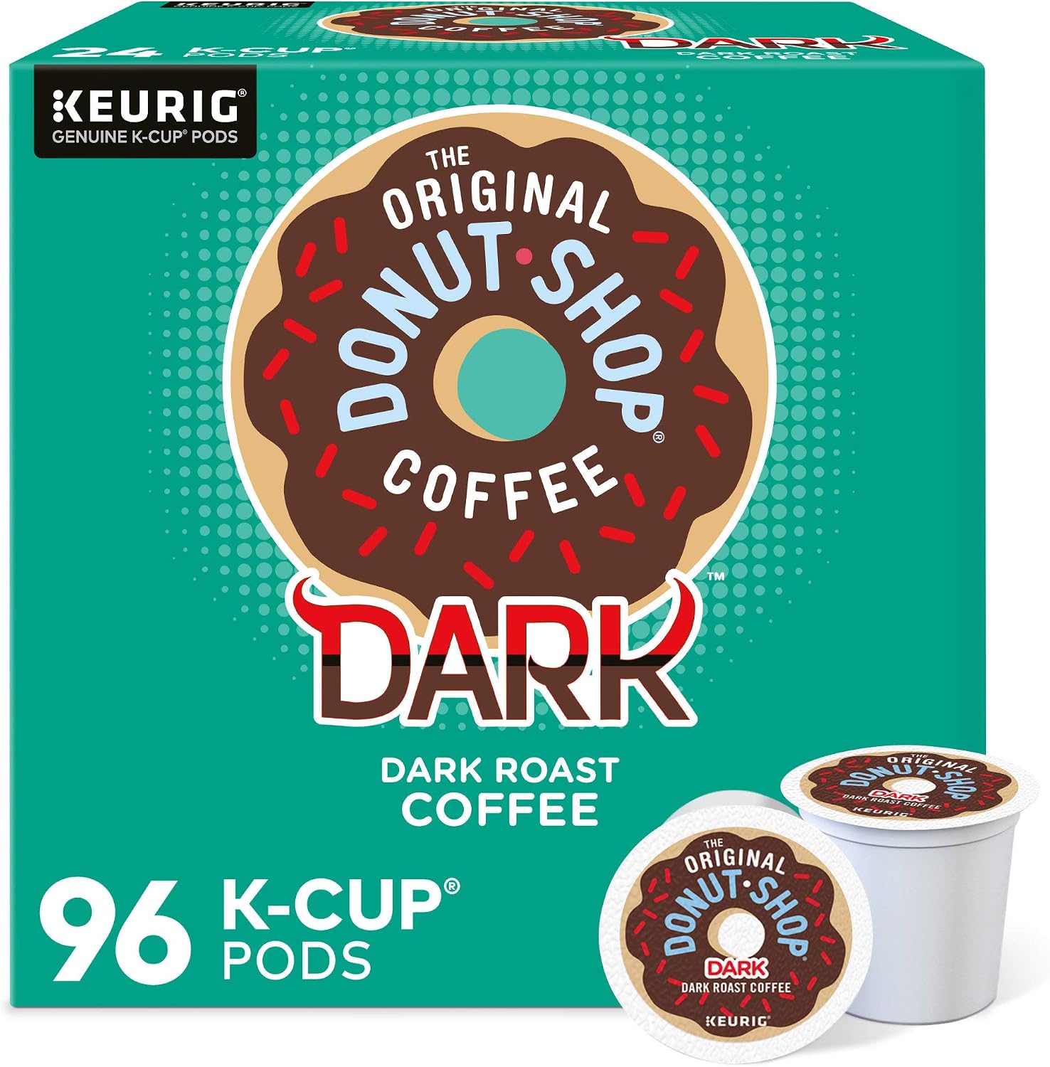 The Original Donut Shop Dark Coffee, Keurig Single-Serve K-Cup Pods, Dark Roast, 96 Count