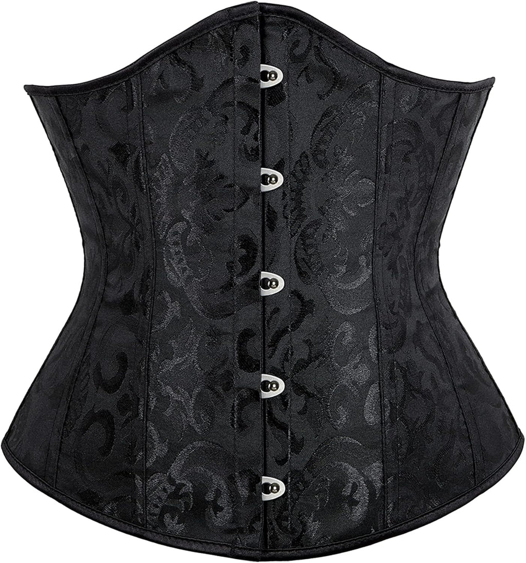 Alivila.Y Fashion Corset Womens Brocade Underbust Boned Corsets Bustier Waist Trainer