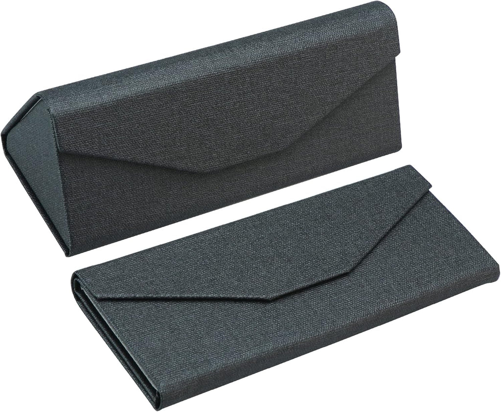 LifeArt 2 Pack Eyeglasses Case Foldable Holder Easy to Carry Matte Leather & Magnet Closure for Reading, School, Office