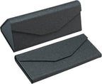 LifeArt 2 Pack Eyeglasses Case Foldable Holder Easy to Carry Matte Leather & Magnet Closure for Reading, School, Office