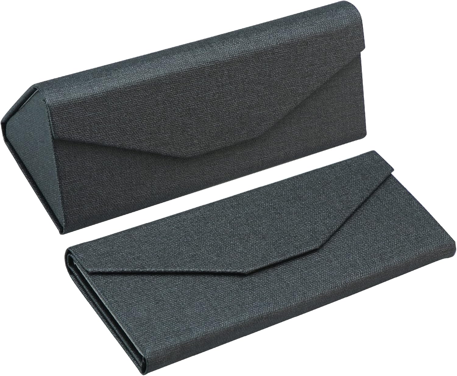 LifeArt 2 Pack Eyeglasses Case Foldable Holder Easy to Carry Matte Leather & Magnet Closure for Reading, School, Office