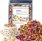 Edible Flower Sprinkles for Cake Decorating– 1oz Dried Edible Flowers Mix Rose, Cornflower, Calendula, Lavender– Edible Cake Decorations, Cupcake Sprinkles Flower for Drinks, Cocktails & Desserts