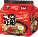 Paldo Fun & Yum Extra Hot Spicy Instant Noodles with Soup, Pack of 10, Teumsae Ramen with Spicy Broth, Best Oriental Style Korean Ramyun, Spicy Ramen Challenge, K-Food, 틈새라면 빨계떡 120g x 10