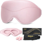 BeHoomi Sleep Mask, Premium Eye Mask for Sleeping, Total Blackout, Super Soft Comfort, Adjustable Fit, Upgraded 3D Ergonomic Designed Sleeping Mask for Home, Office, Travel, Meditation, Yoga, Pink