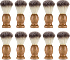 10 Pcs Wood Handled Badger Hair Shaving Brush Bulk Professional Salon Tools Beard Grooming Tool for Men Shave Accessory
