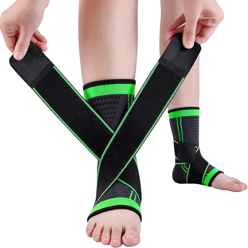 Ankle Support Braces (1Pair), Breathable Ankle Compression Sleeves with Adjustable Wrap,Elastic Ankle Brace Stabilizer for Plantar Fasciitis,Achilles Tendonitis,Sprained Ankle Pain Swelling Relief