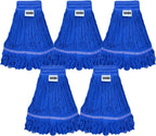 Heavy Duty Wet Industrial Cleaning Mop Head – 21 oz Blue mop Head Replacement Cotton Washable Industrial mop Heads Heavy Duty for Commercial & Home Cleaning（Blue）