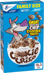 Cookie Crisp Breakfast Cereal, Chocolate Chip Cookie Taste, Made with Whole Grain, Family Size, 18.3 oz
