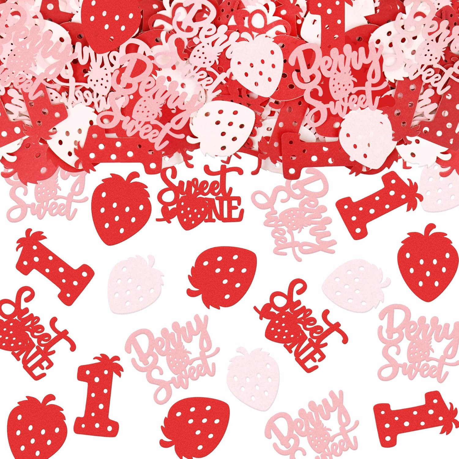 100 Pcs Strawberry Confetti, Happy Birthday Colorful Paper Scraps Strawberry Themed Party Dining Table Colorful Paper Scraps Multiple Colors Can Be Used For Party Decoration
