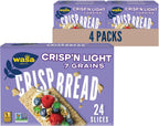 Wasa Crisp’n Light 7 Grains Crispbread, 4.9 oz (Pack of 4), Crackers, Non-GMO Ingredients, 7 Grain Blend, 20 Calories per Slice