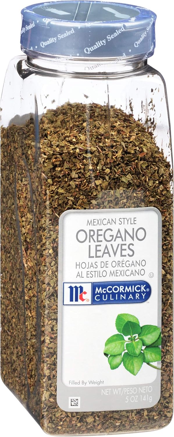 McCormick Culinary Mexican Style Oregano Leaves, 5 oz - One 5 Ounce Container of Dried Mexican Oregano Leaves, Best in Tomato Dishes, Southwestern Dishes, Grilled Meats and More